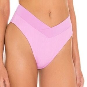 NEW‎ L*SPACE XS Bitsy Cut Court Rosebud High Waisted Bikini Bottom